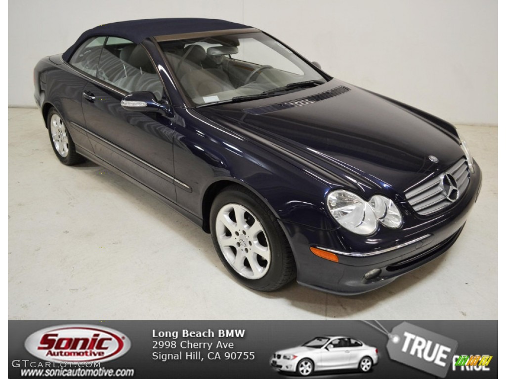2005 CLK 320 Cabriolet - Capri Blue Metallic / Ash photo #1