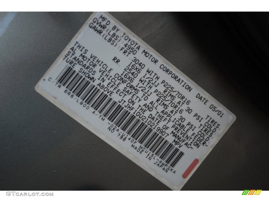 2001 RX 300 AWD - Mineral Green Metallic / Ivory photo #88