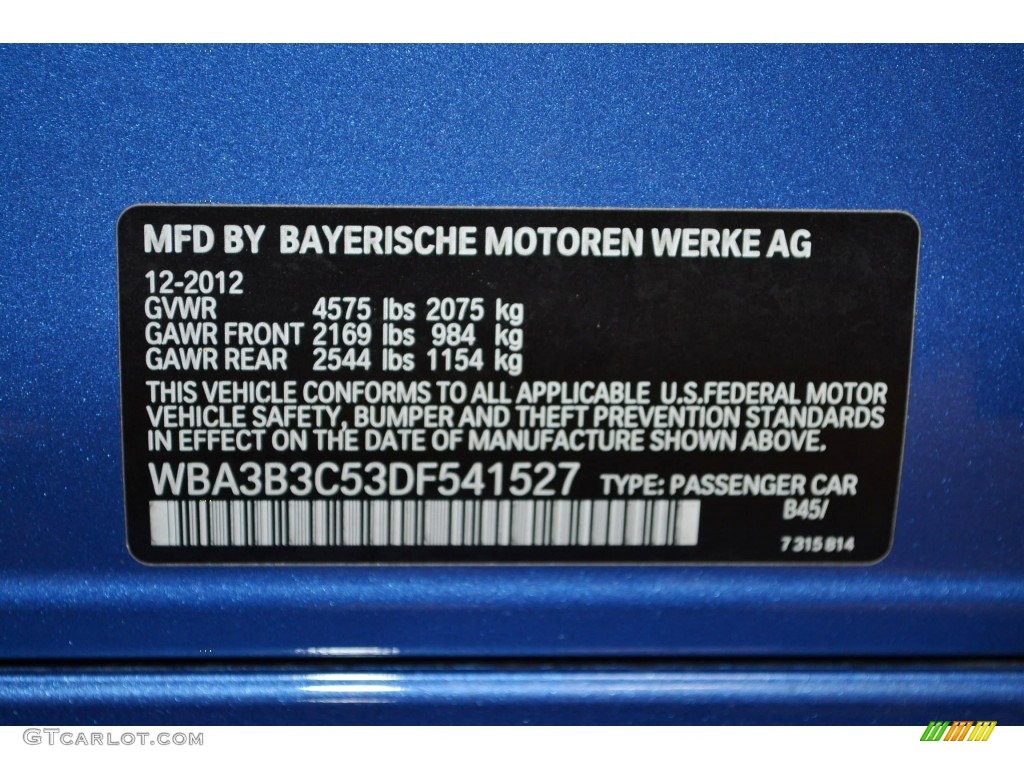 2013 3 Series 328i xDrive Sedan - Estoril Blue / Black photo #11