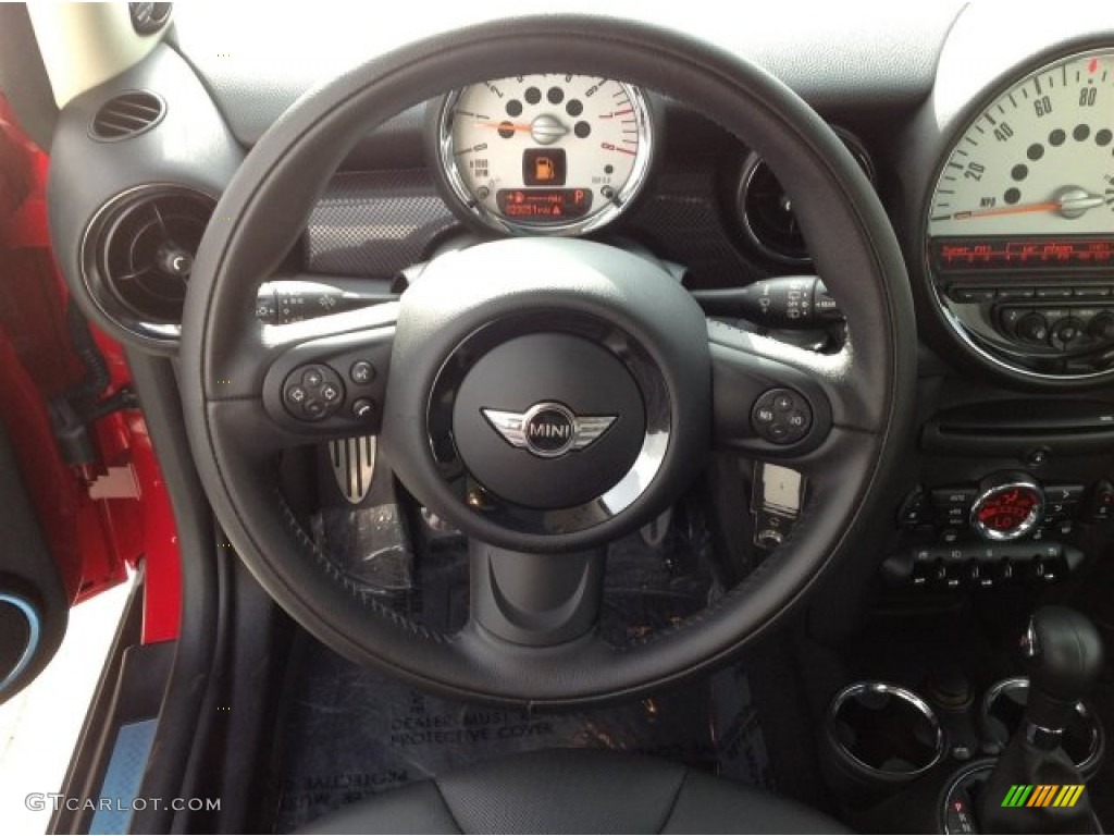 2012 Mini Cooper S Hardtop Carbon Black Steering Wheel Photo #94235631