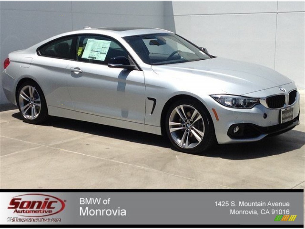 2014 4 Series 428i Coupe - Glacier Silver Metallic / Black photo #1