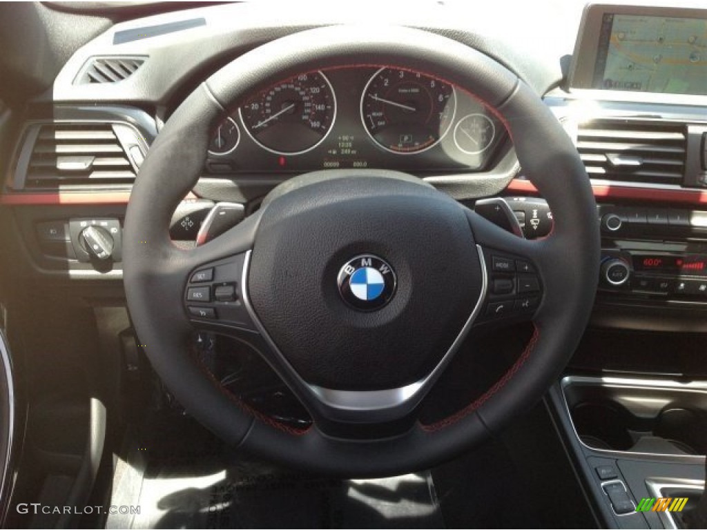 2014 BMW 4 Series 428i Coupe Black Steering Wheel Photo #94238426