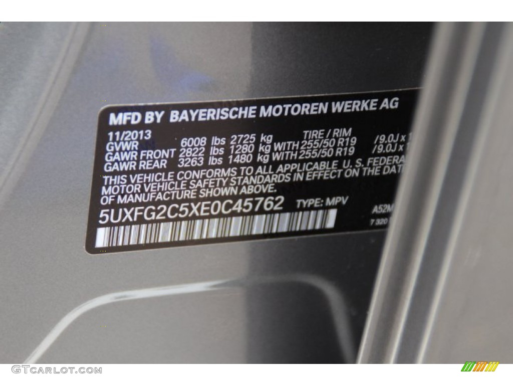 2014 BMW X6 xDrive35i Color Code Photos