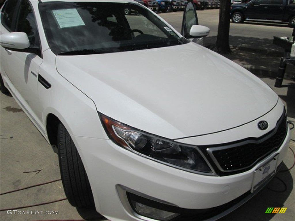 2013 Optima Hybrid LX - Snow White Pearl / Gray photo #22