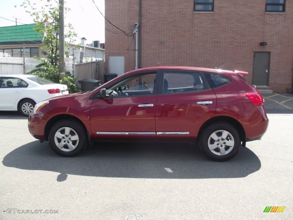2011 Rogue S AWD - Cayenne Red / Gray photo #8