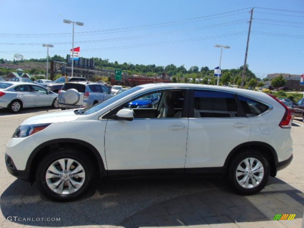 2012 CR-V EX 4WD - White Diamond Pearl / Beige photo #7