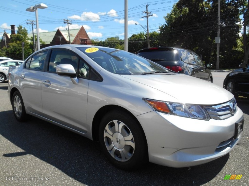 2012 Civic Hybrid-L Sedan - Alabaster Silver Metallic / Stone photo #1