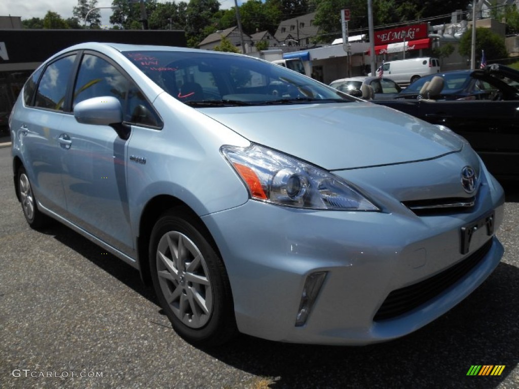 2012 Prius v Two Hybrid - Clear Sky Blue Metallic / Bisque photo #1