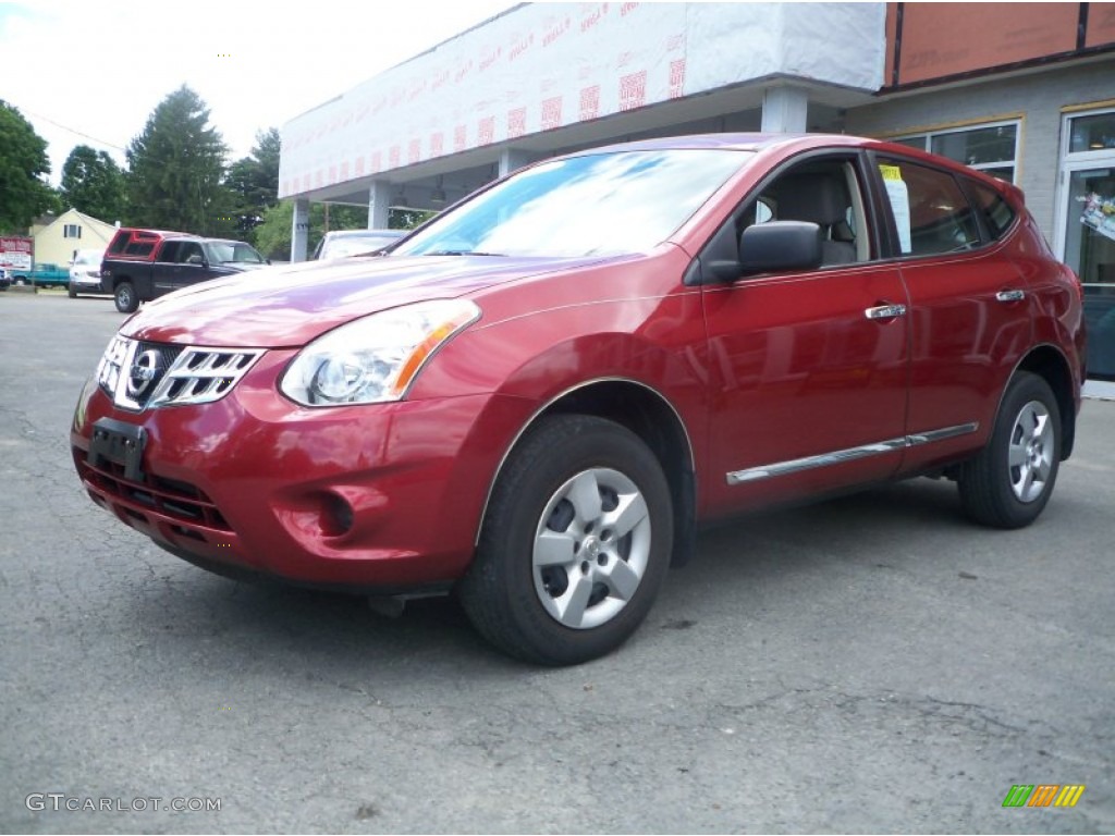 2011 Rogue S AWD - Cayenne Red / Black photo #1