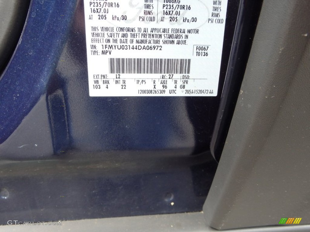 2004 Escape XLT V6 - True Blue Metallic / Medium/Dark Flint photo #23