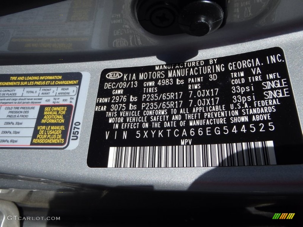 2014 Sorento LX AWD - Bright Silver / Black photo #27