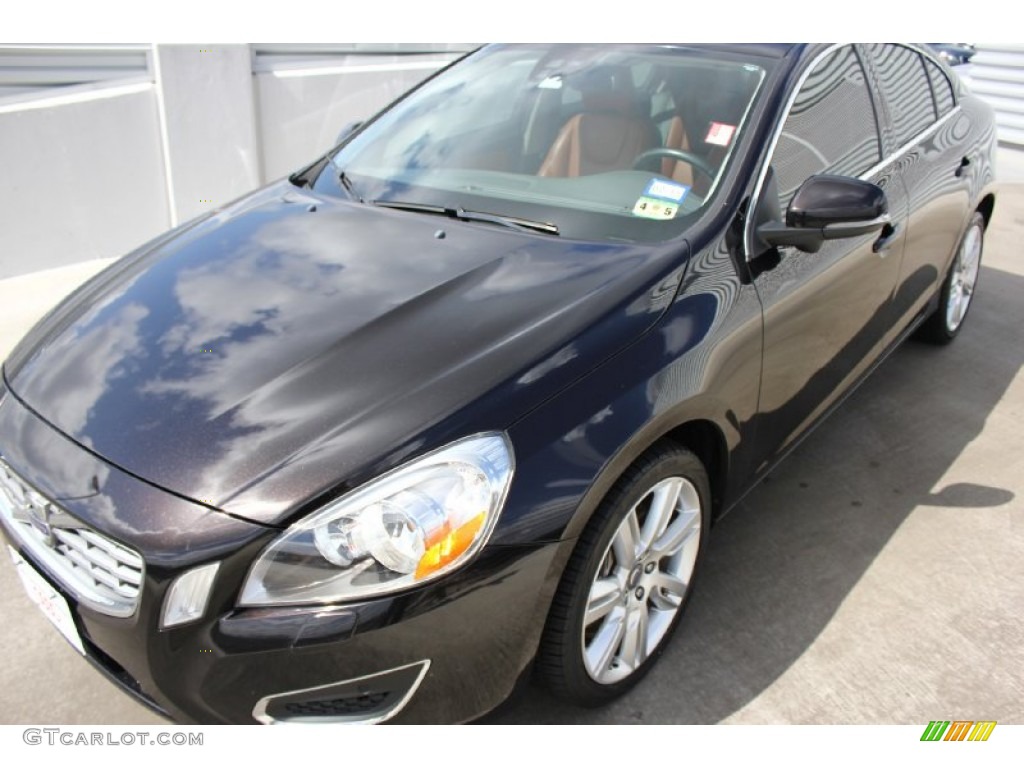 2012 S60 T5 - Black Sapphire Metallic / Beechwood Brown/Off Black photo #3