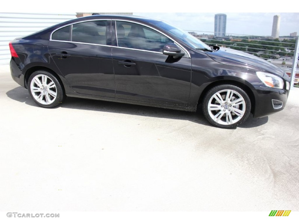 2012 S60 T5 - Black Sapphire Metallic / Beechwood Brown/Off Black photo #12