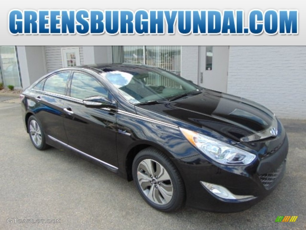 2014 Sonata Hybrid Limited - Eclipse Black / Gray photo #1