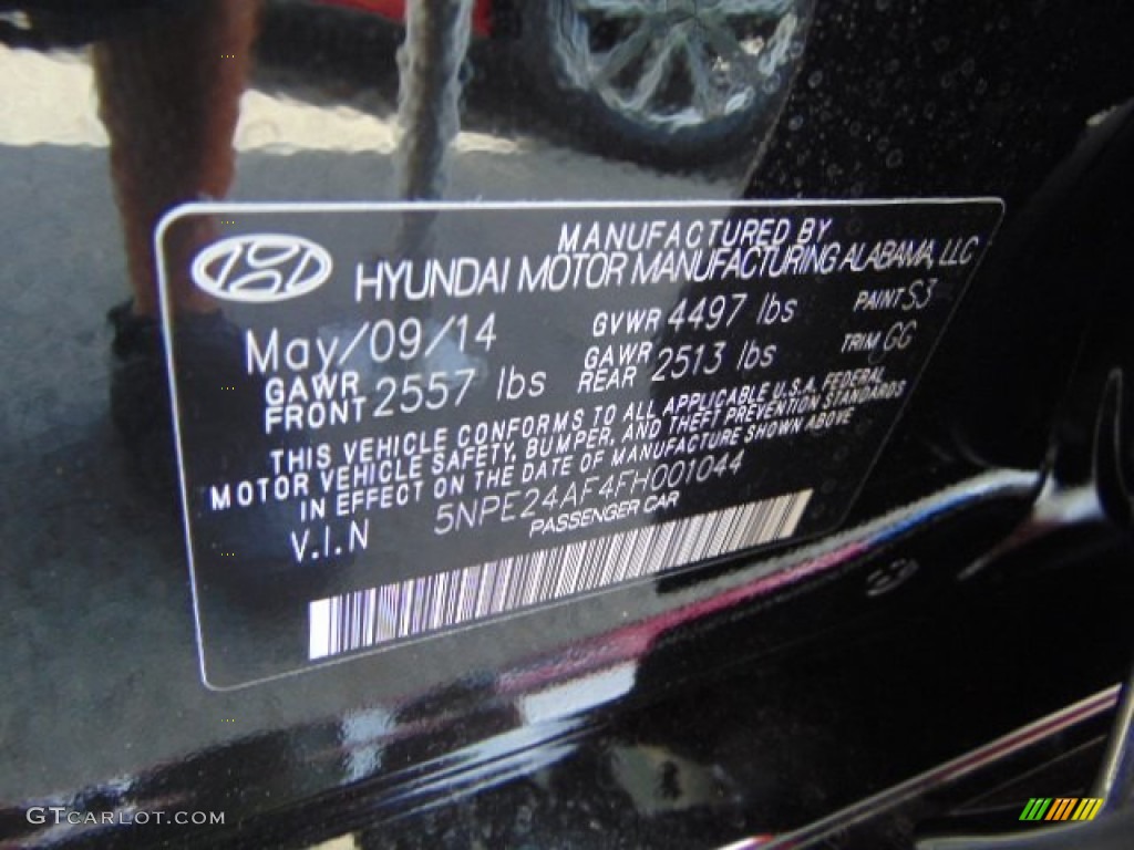 2015 Sonata Color Code S3 for Phantom Black Photo #94276307