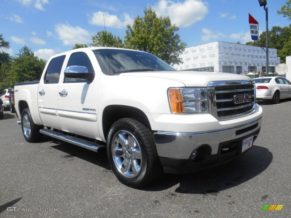 2013 Sierra 1500 SLT Crew Cab 4x4 - White Diamond Tricoat / Ebony photo #1