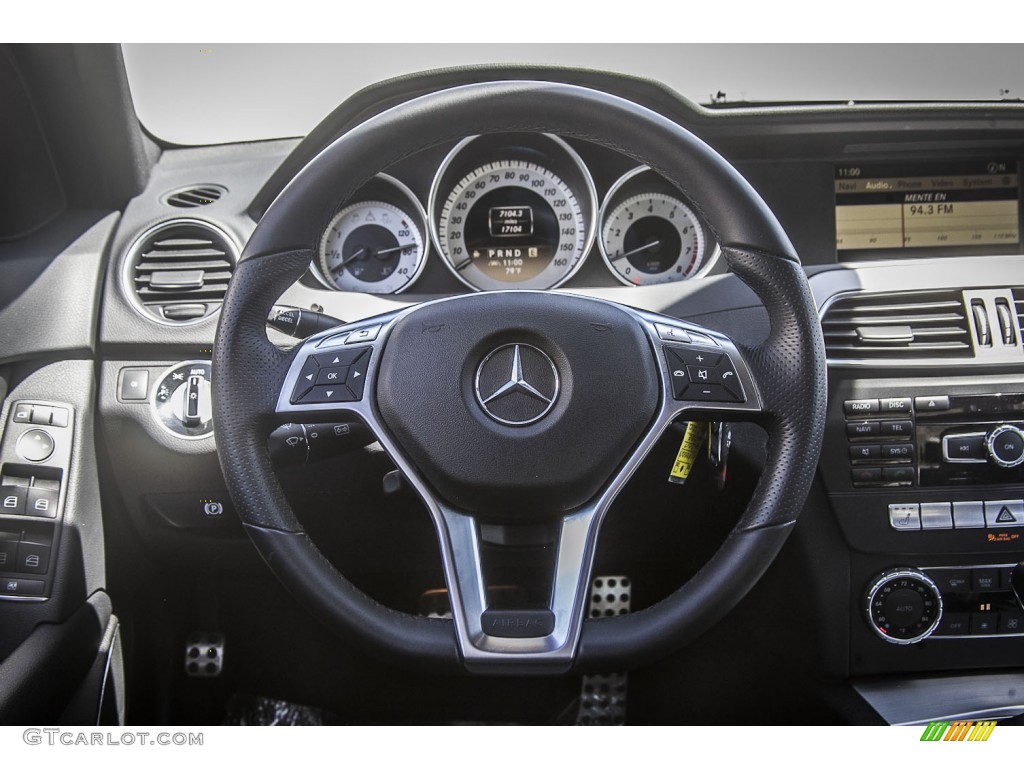 2012 Mercedes-Benz C 250 Sport Black Steering Wheel Photo #94277255