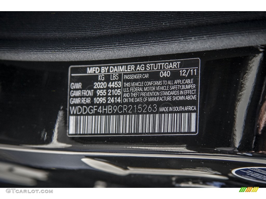 2012 C Color Code 040 for Black Photo #94277375