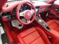 Carrera Red Natural Leather 2014 Porsche 911 Turbo S Cabriolet Interior Color