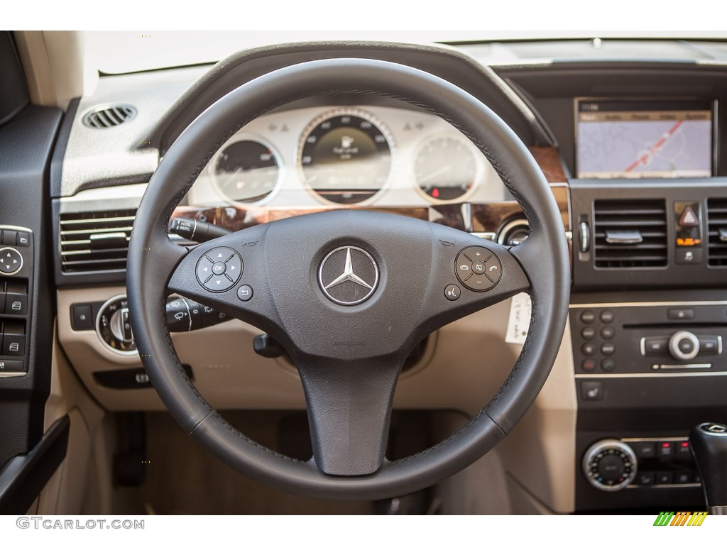 2012 Mercedes-Benz GLK 350 Almond/Black Steering Wheel Photo #94278046