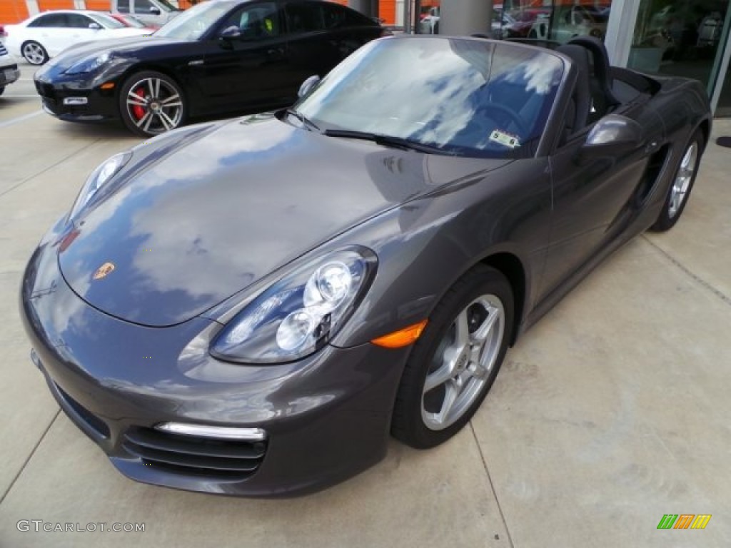 Agate Grey Metallic 2014 Porsche Boxster Standard Boxster Model Exterior Photo #94279469