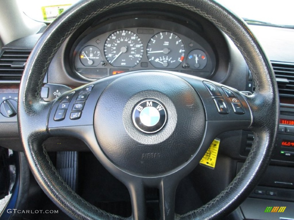 2006 BMW 3 Series 325i Coupe Black Steering Wheel Photo #94285919
