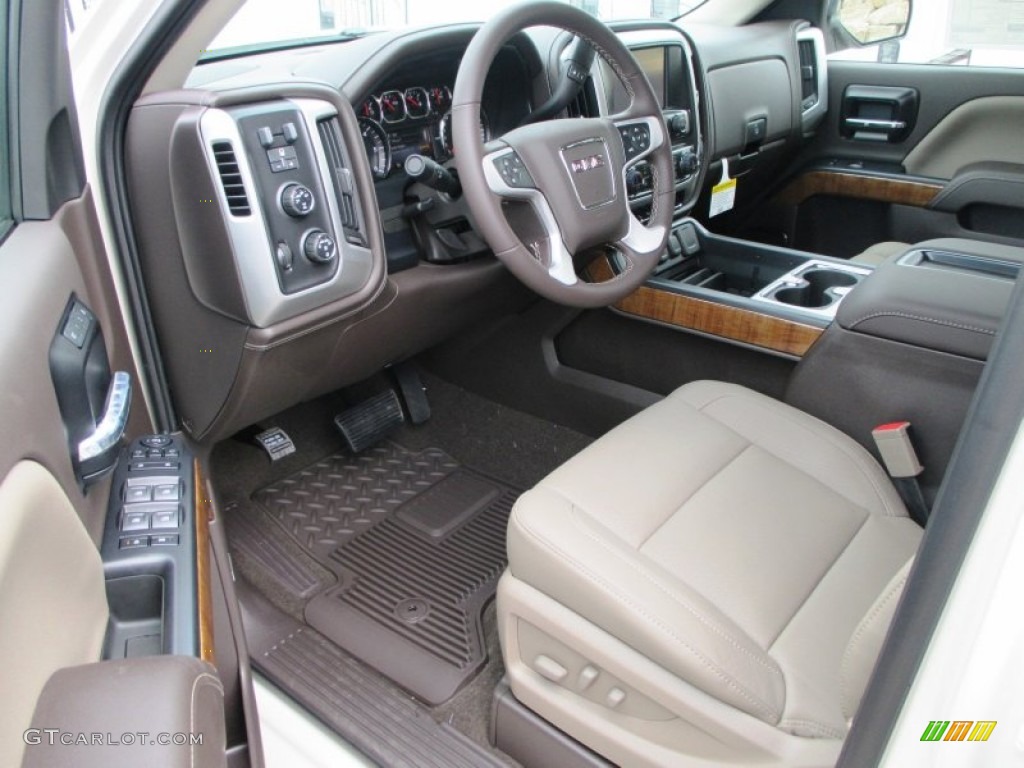 2014 Sierra 1500 SLT Crew Cab 4x4 - White Diamond Tricoat / Cocoa/Dune photo #6