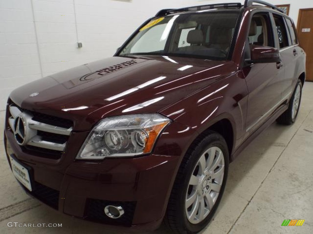 2011 GLK 350 4Matic - Barolo Red Metallic / Almond/Black photo #35