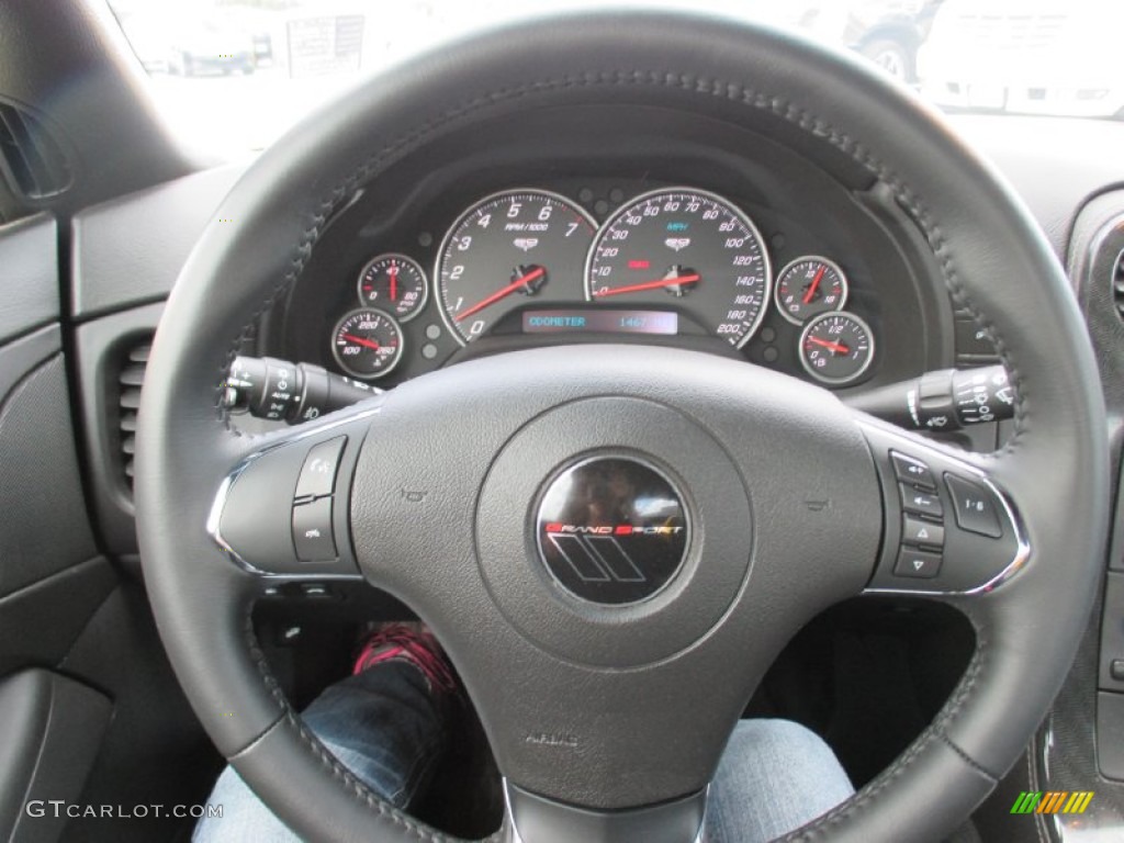 2013 Chevrolet Corvette Grand Sport Convertible Ebony Steering Wheel Photo #94300754