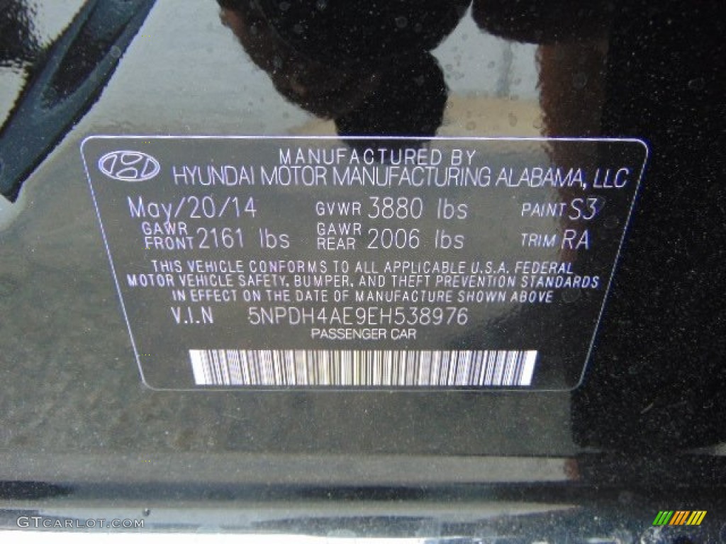 2014 Elantra SE Sedan - Black / Gray photo #15