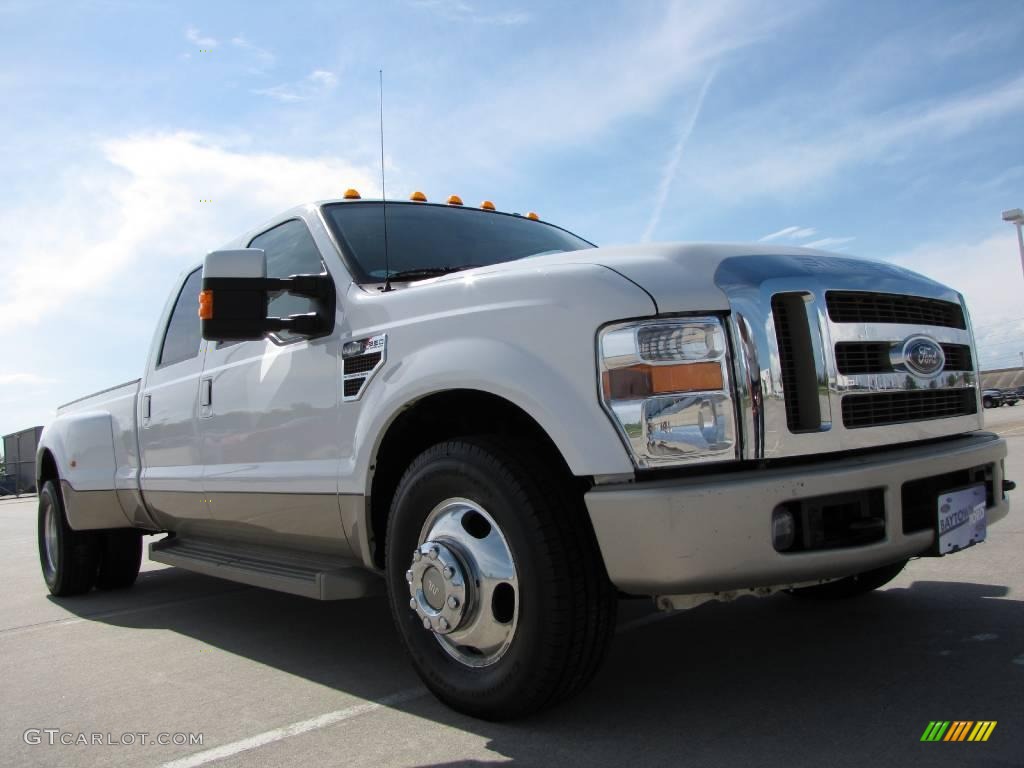 2008 F350 Super Duty Lariat Crew Cab Dually - Oxford White / Camel photo #1