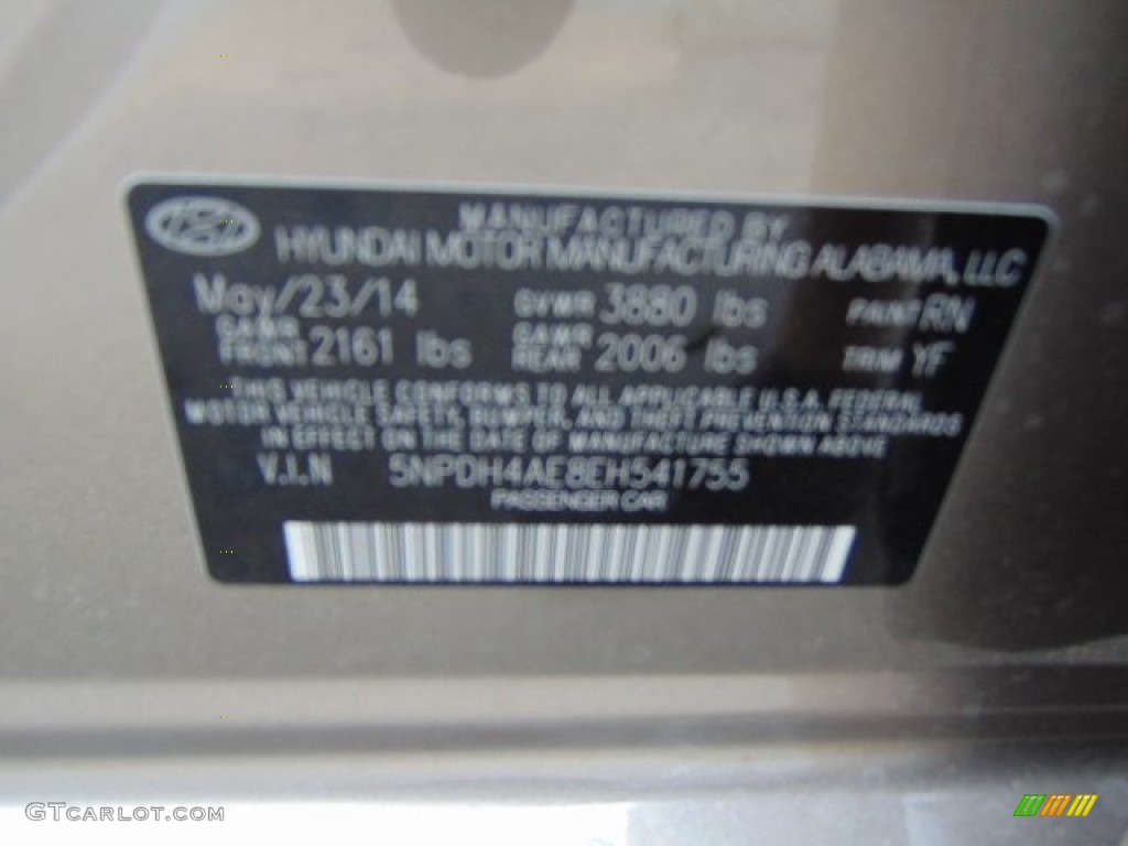 2014 Elantra SE Sedan - Bronze / Beige photo #15