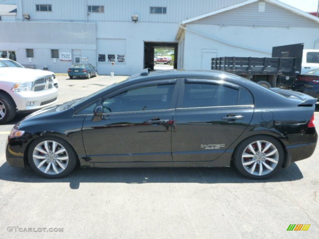 2010 Civic Si Sedan - Crystal Black Pearl / Black photo #2
