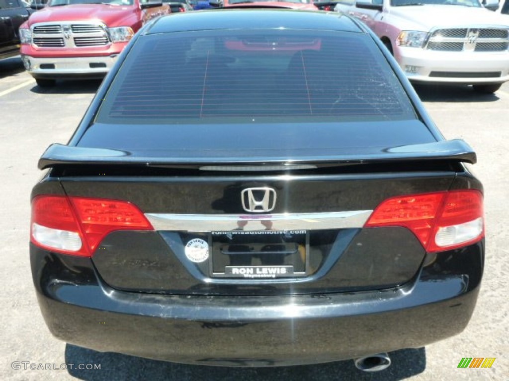 2010 Civic Si Sedan - Crystal Black Pearl / Black photo #4