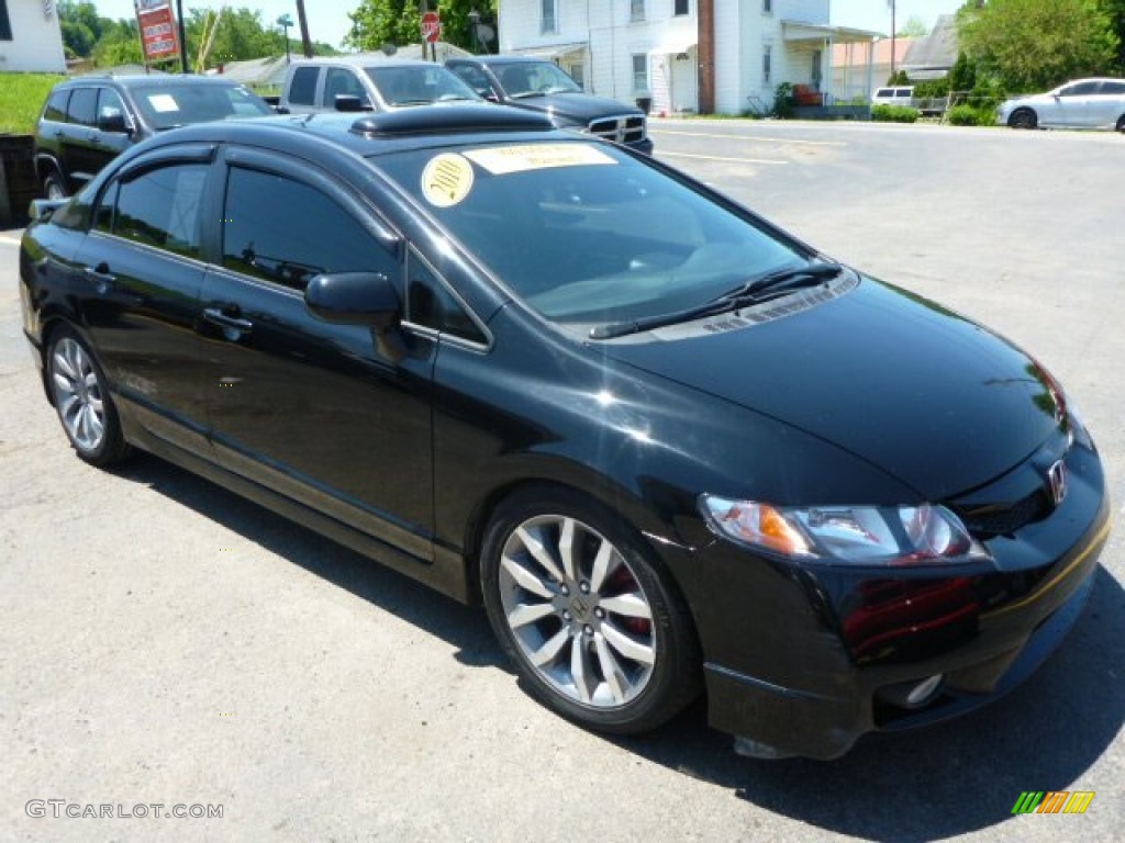 2010 Civic Si Sedan - Crystal Black Pearl / Black photo #7