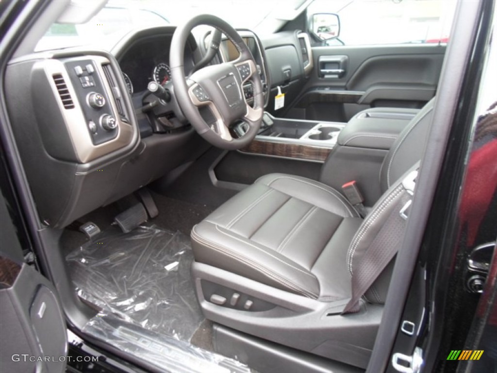 Jet Black Interior 2015 GMC Sierra 2500HD Denali Crew Cab 4x4 Photo #94321170