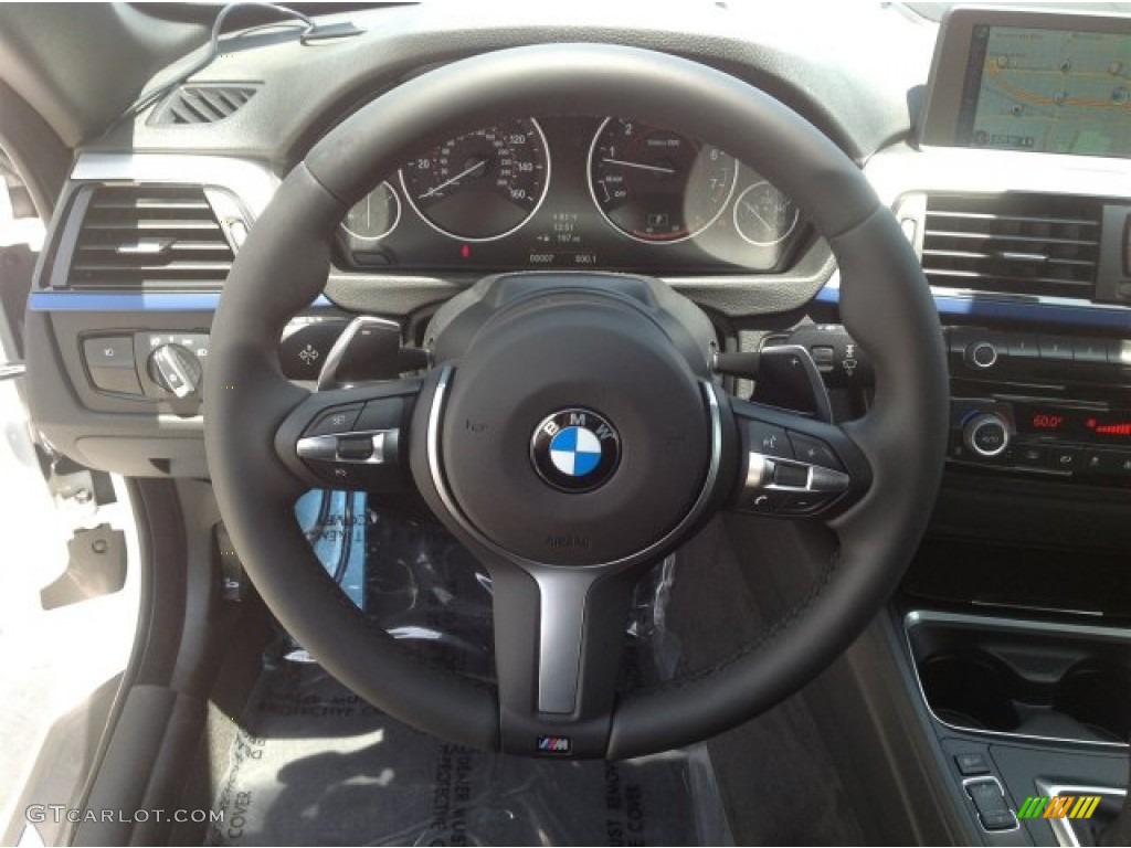 2014 BMW 4 Series 435i Convertible Black Steering Wheel Photo #94321380