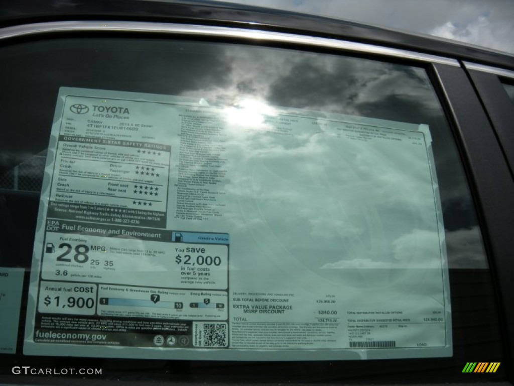 2014 Camry SE - Attitude Black Metallic / Black photo #32