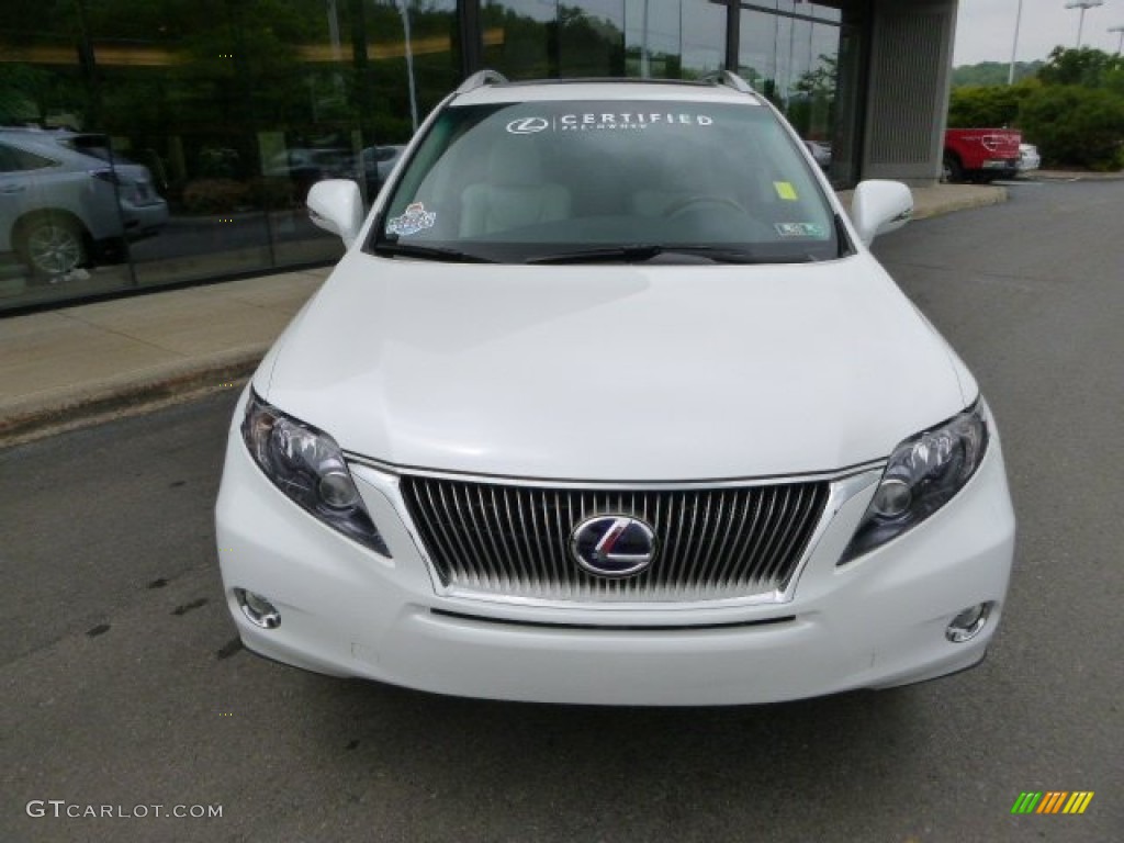 2010 RX 450h AWD Hybrid - Starfire White Pearl / Light Gray/Espresso Birds-Eye Maple photo #2