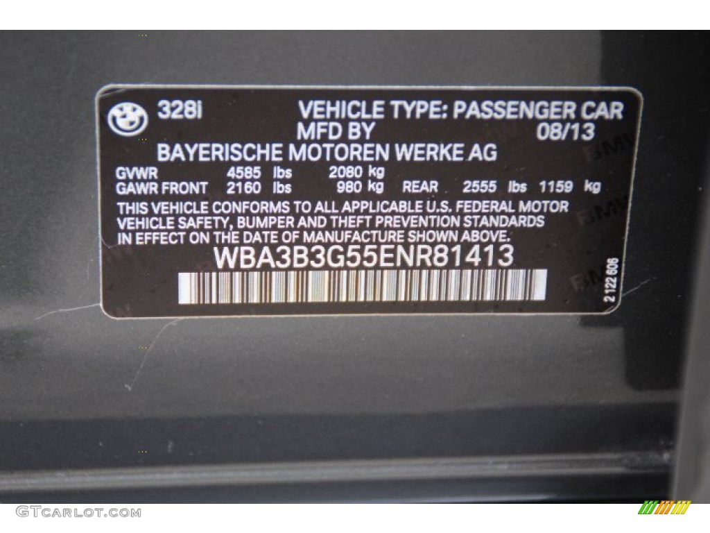 2014 3 Series 328i xDrive Sedan - Mineral Grey Metallic / Black photo #33