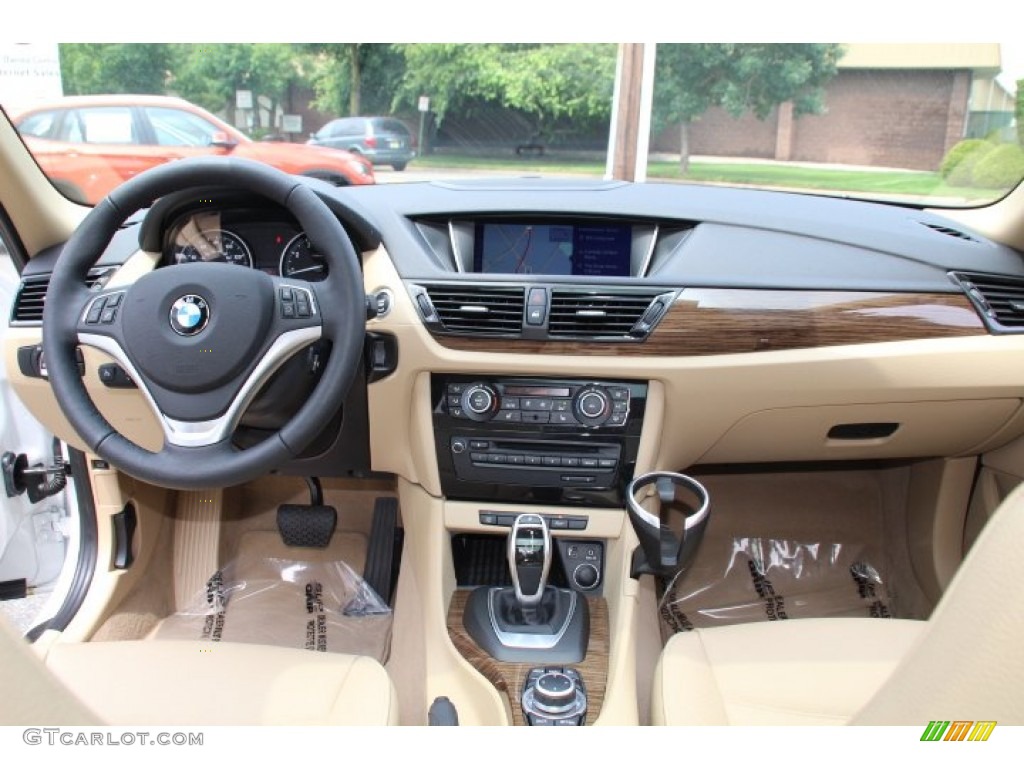 2014 BMW X1 xDrive28i Sand Beige Dashboard Photo #94335132