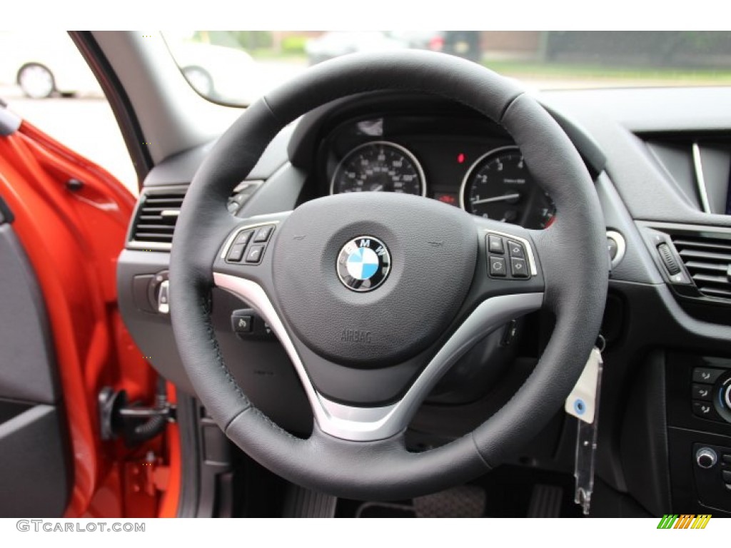2014 BMW X1 xDrive28i Black Steering Wheel Photo #94335967