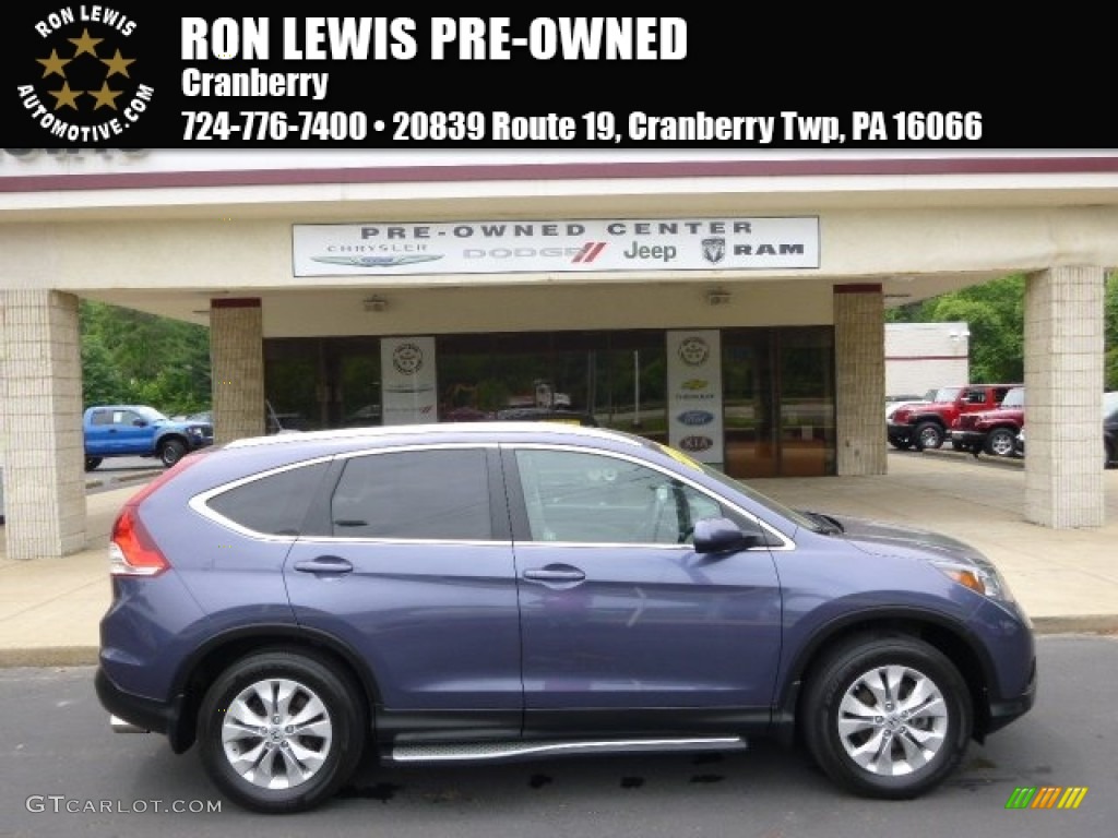 2012 CR-V EX-L 4WD - Twilight Blue Metallic / Beige photo #1