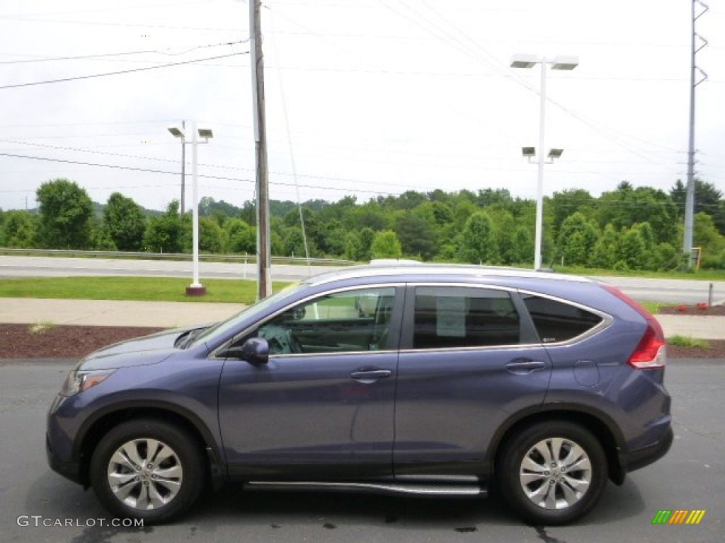 2012 CR-V EX-L 4WD - Twilight Blue Metallic / Beige photo #5