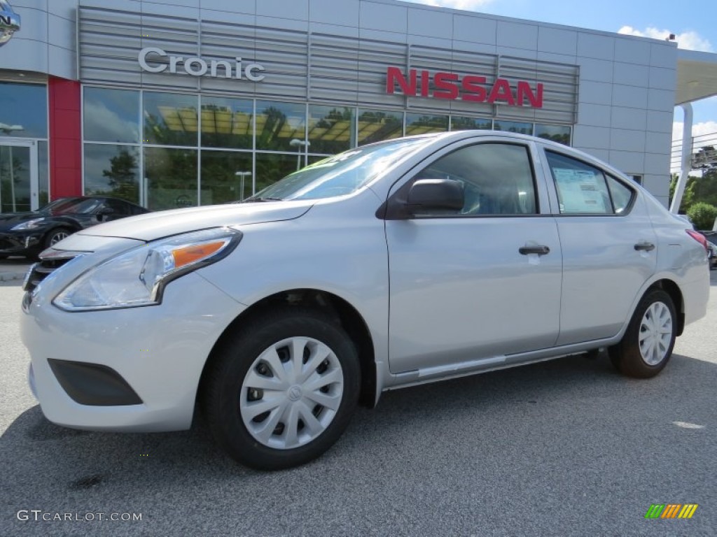 2015 Versa 1.6 S Plus Sedan - Brilliant Silver / Charcoal photo #1