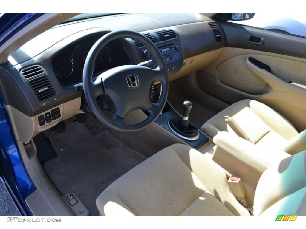 Ivory Beige Interior 2004 Honda Civic EX Coupe Photo #94339353