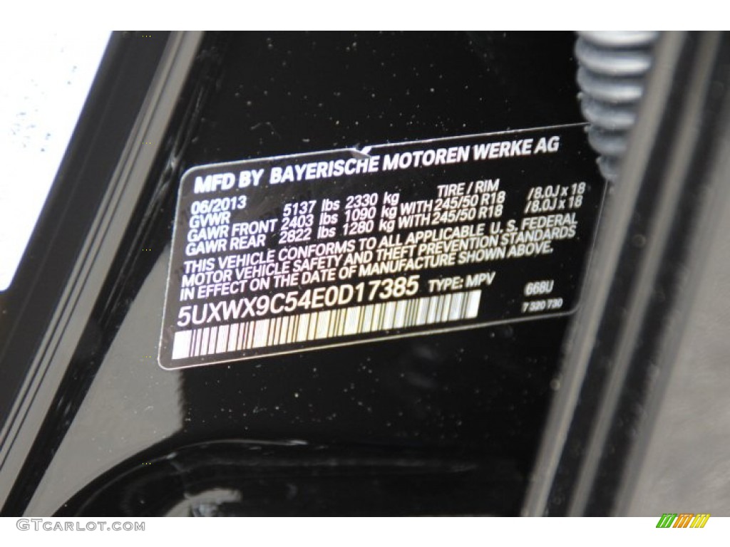 2014 BMW X3 xDrive28i Color Code Photos