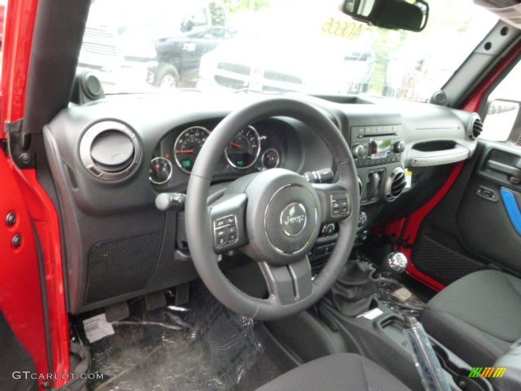 Black Interior 2014 Jeep Wrangler Sport S 4x4 Photo #94340382