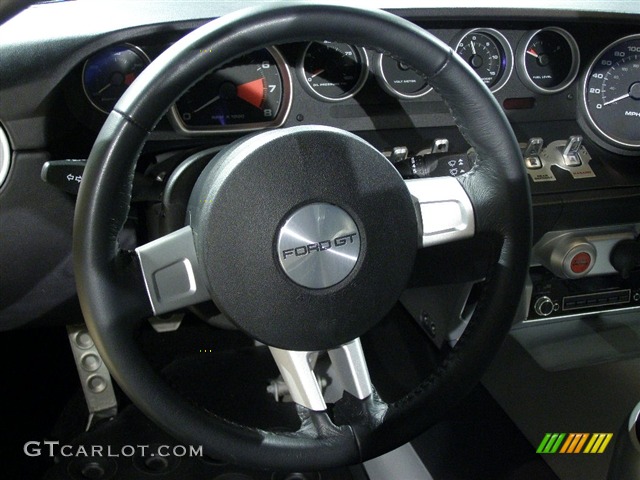 2006 Ford GT Standard GT Model Ebony Black Steering Wheel Photo #94342