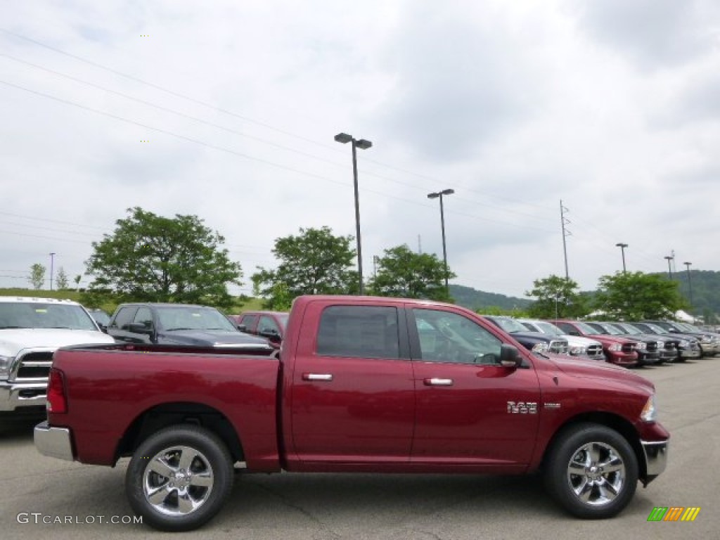 2014 1500 SLT Crew Cab 4x4 - Deep Cherry Red Crystal Pearl / Black/Diesel Gray photo #5